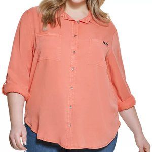 Calvin Klein Jeans Trendy Plus Size Utility Shirt